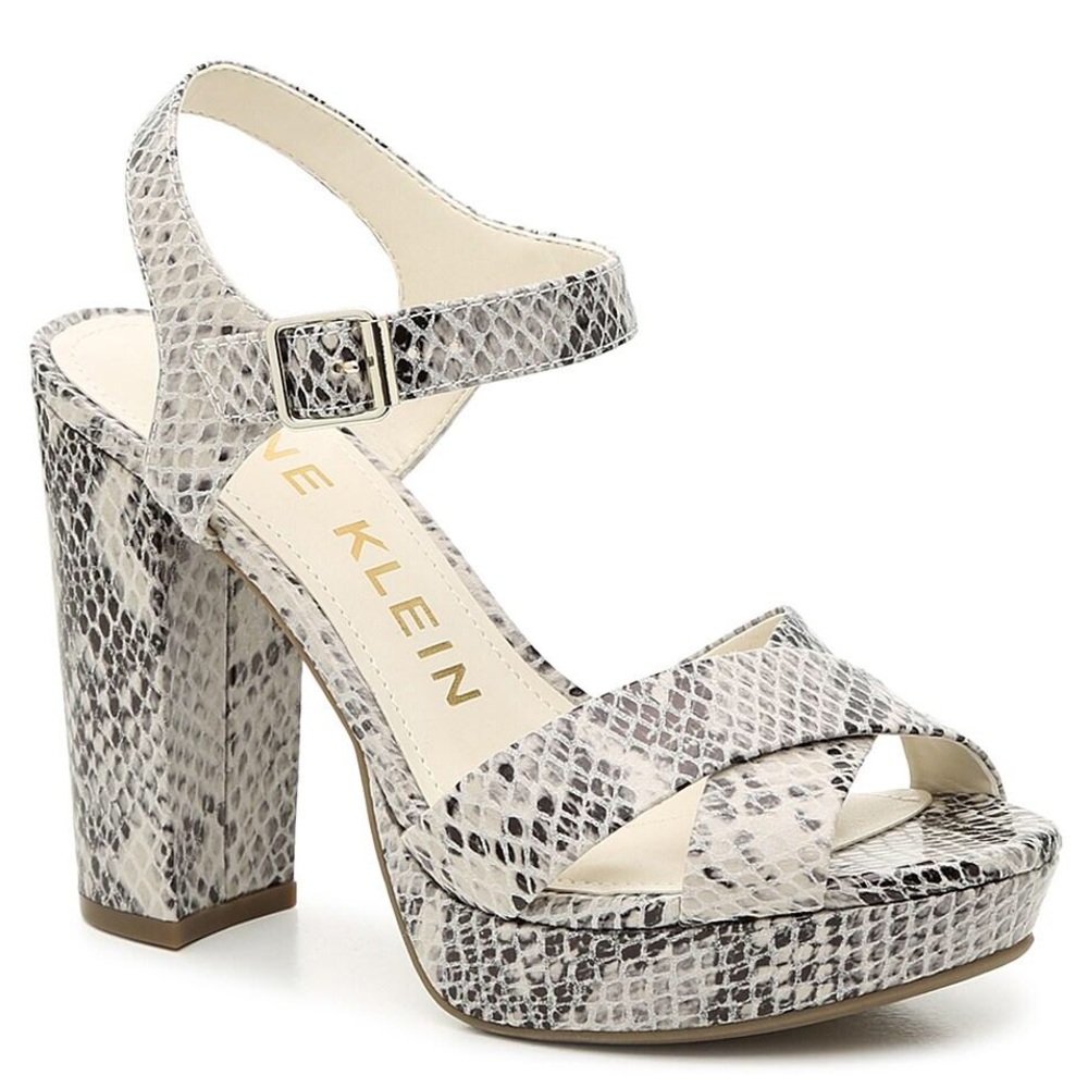 Anne Klein snake print heel straps sandal sz 6